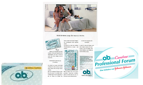 Imagine care conține poza materiale publicitare despre Forumul profesioniștilor pentru a ţine la curent ginecologii şi pediatrii cu aspecte referitoare la pubertate, menstruaţie şi igiena feminină.