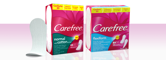 Imagine cu diferite produse din gama CAREFREE®